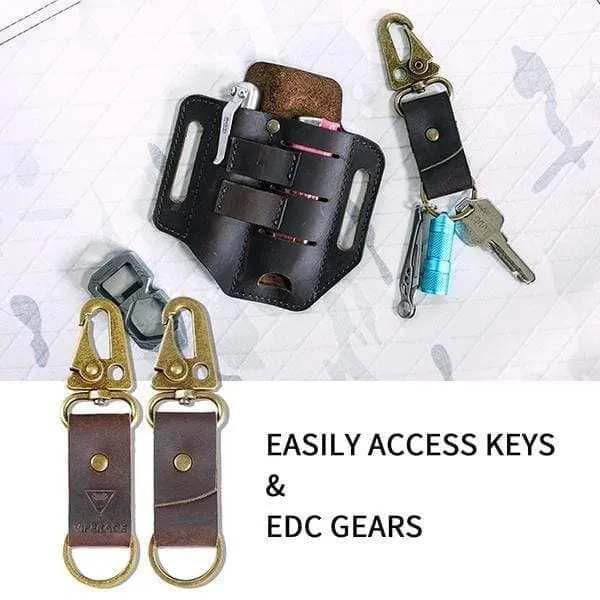 Leather Keychain with Belt Loop Clip PJ18