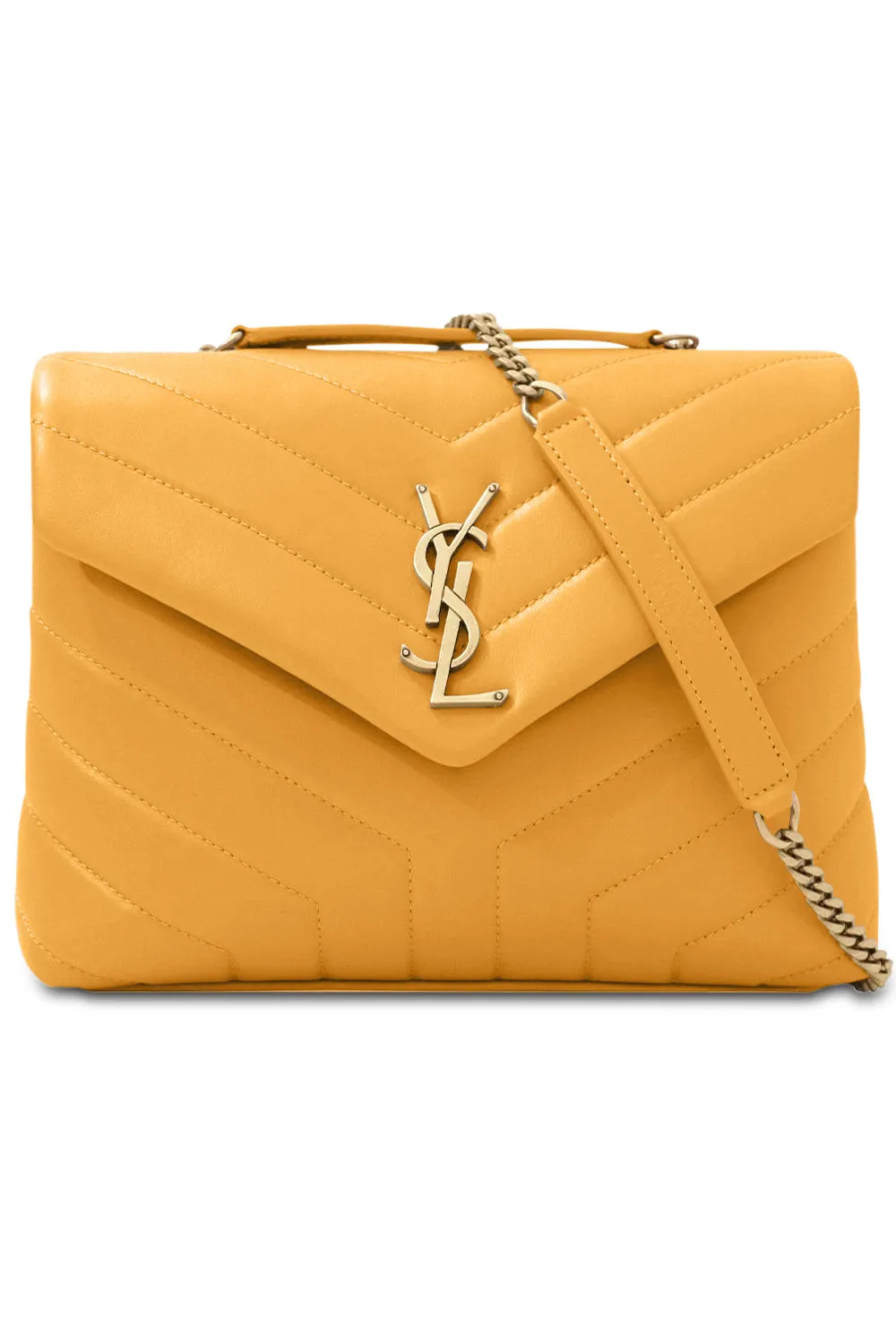 LOULOU SMALL FLAP BAG CHEDDAR/GOLD