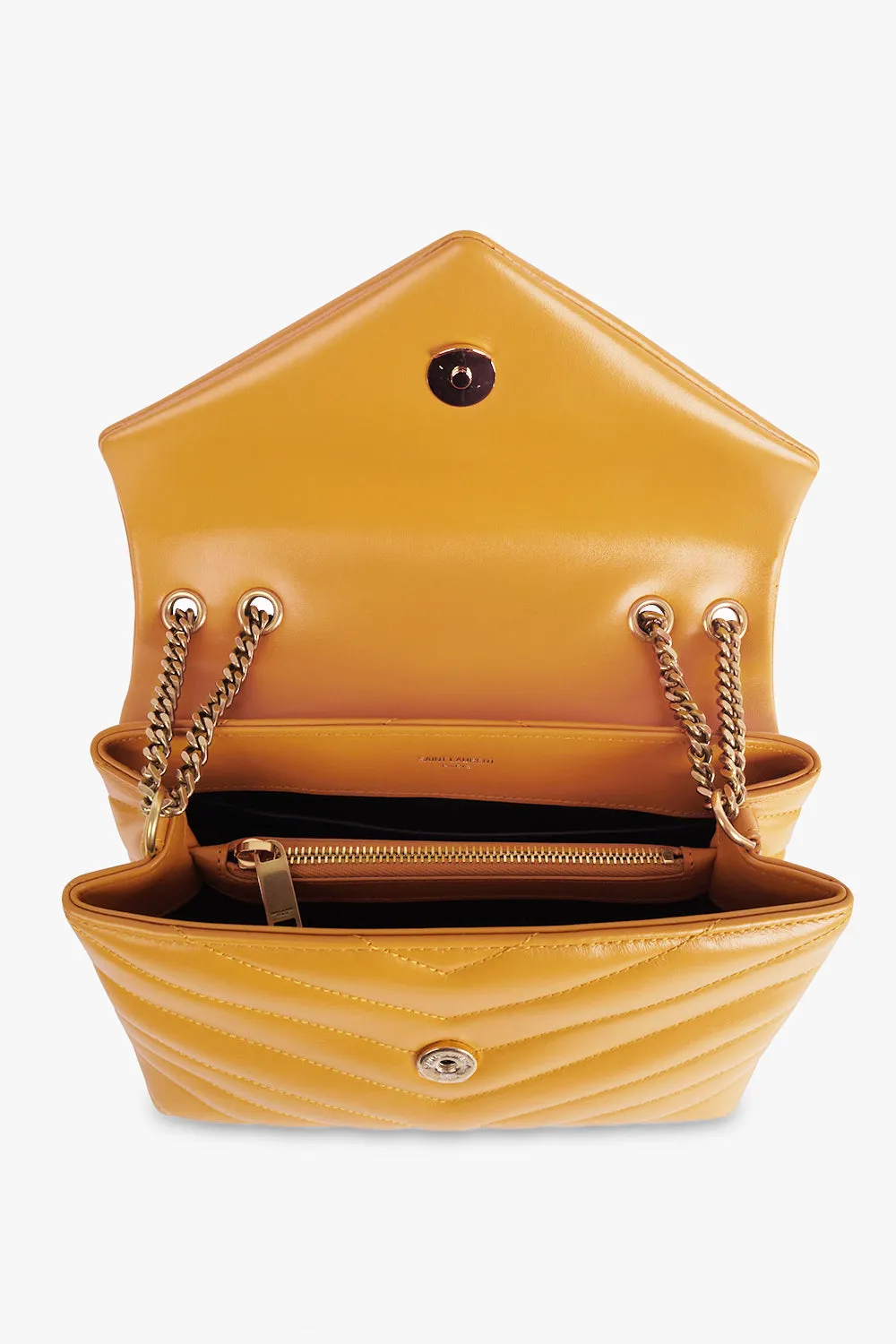 LOULOU SMALL FLAP BAG CHEDDAR/GOLD