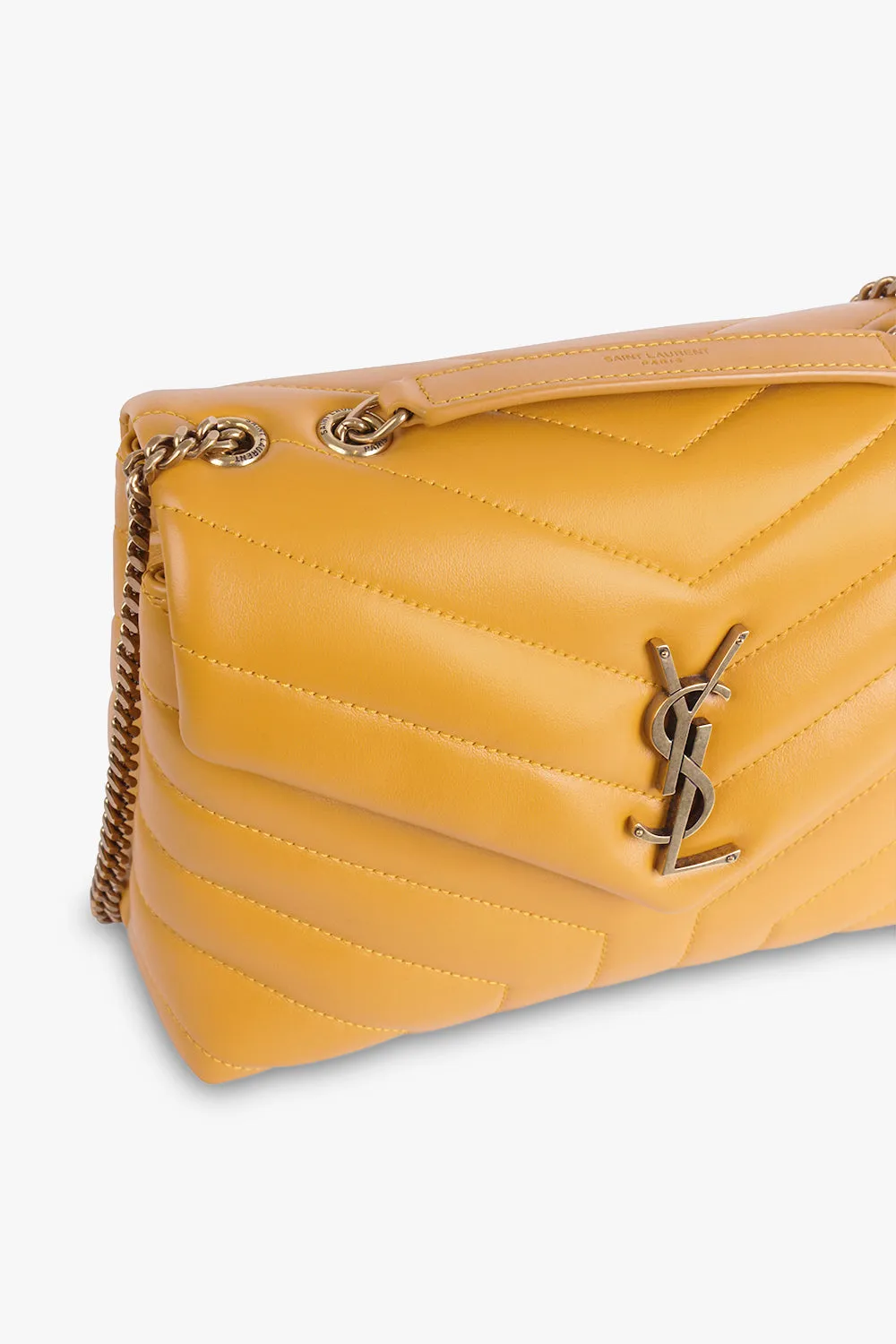 LOULOU SMALL FLAP BAG CHEDDAR/GOLD