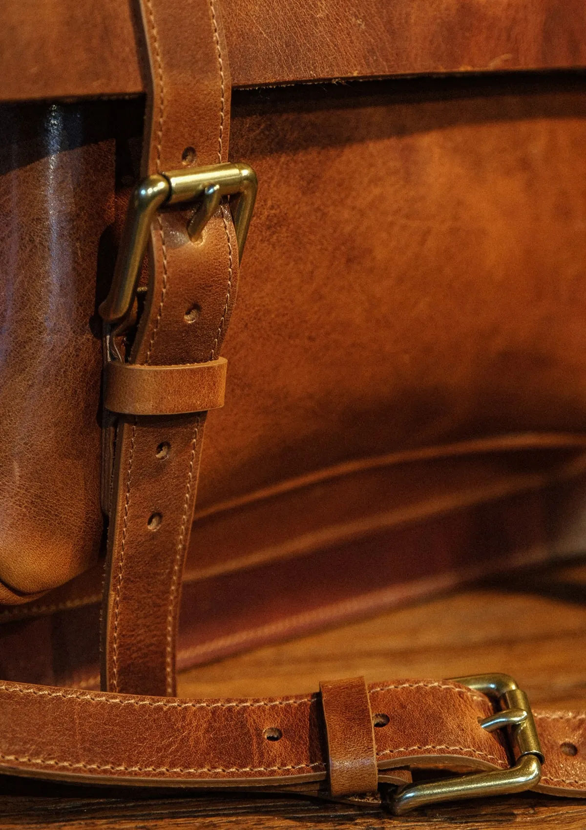 Luxury Saddle Leather Satchel - Tan