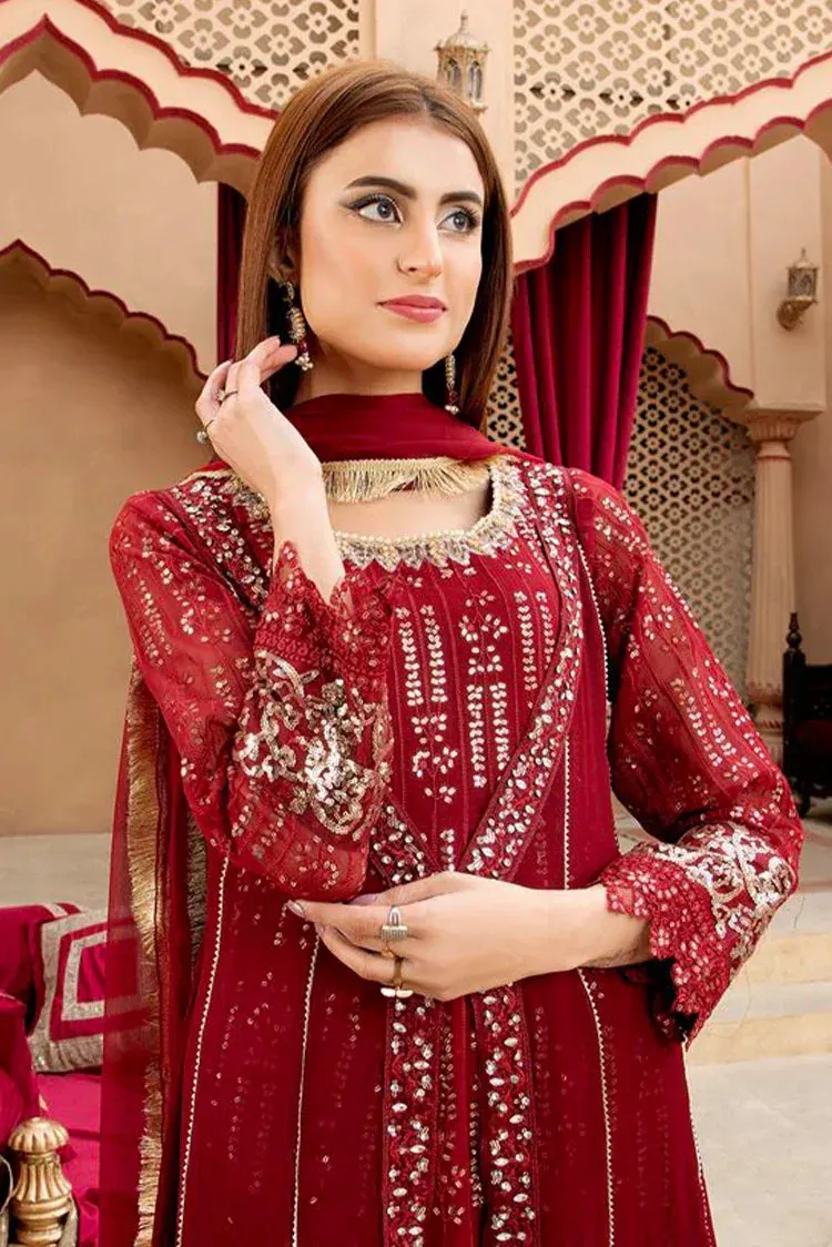 Manahils - Jal Pari RTW Collection - Kurti-B-005-Mehroon