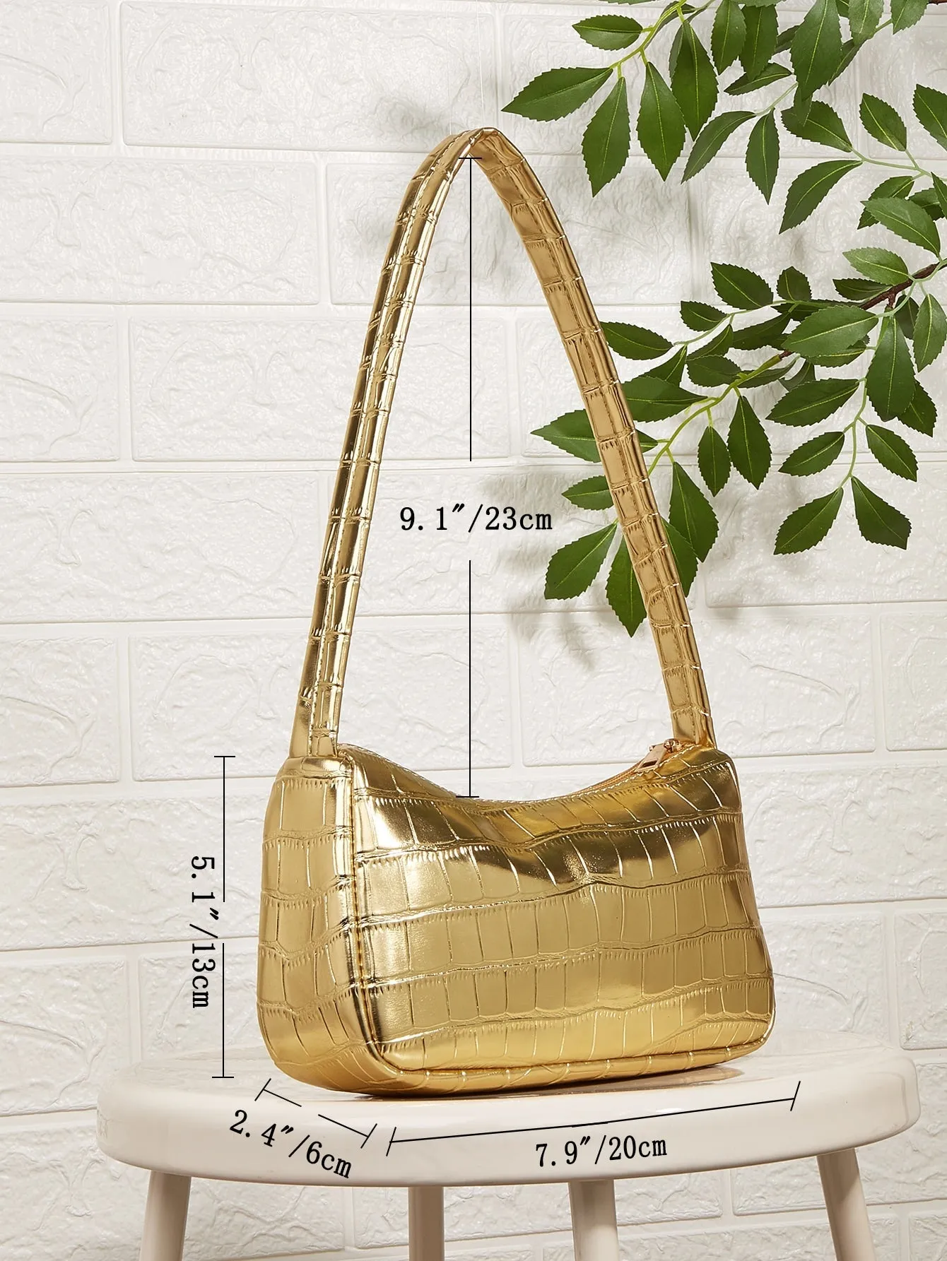 Mini Metallic Crocodile Embossed Bag