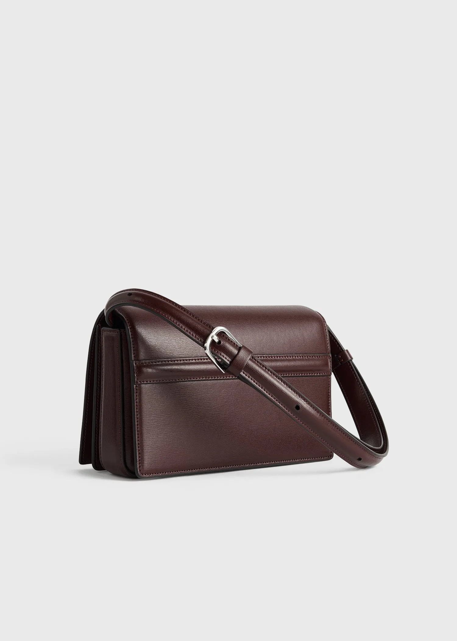 Mini T-flap leather bag bordeaux