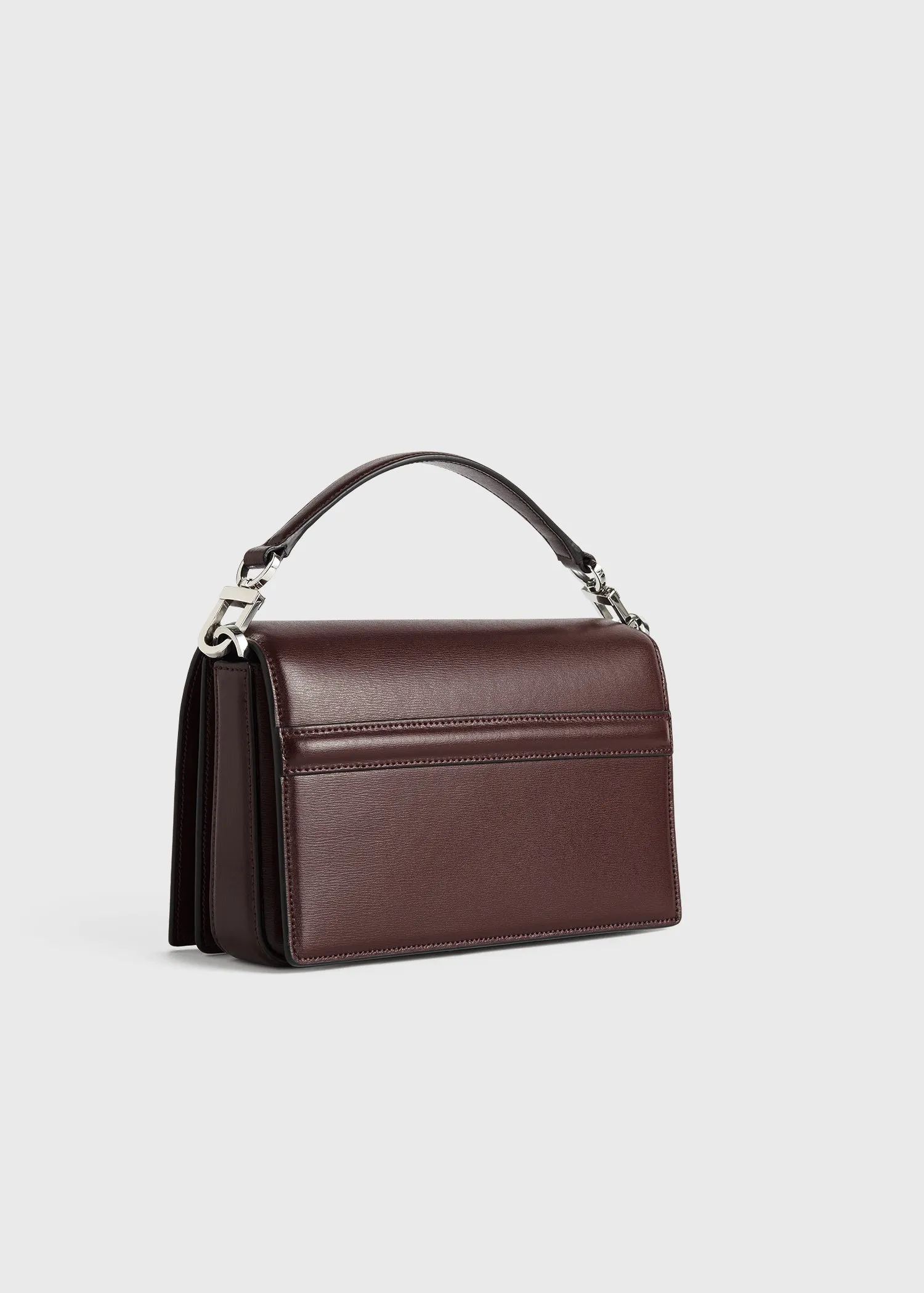 Mini T-flap leather bag bordeaux