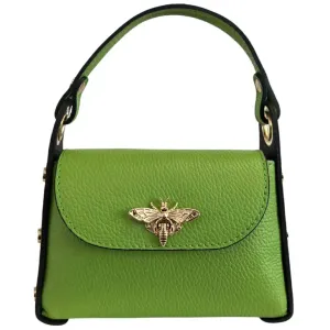 Modi Lime Green mini Bee bag in genuine dollar leather