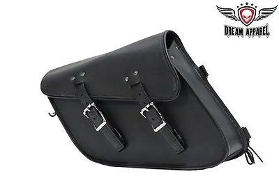 MOTORCYCLE PLAIN SWING ARM SOLO SADDLEBAG WITH TWO STRAPS 13 4 10 GREAT PRICE