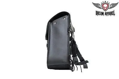 MOTORCYCLE PLAIN SWING ARM SOLO SADDLEBAG WITH TWO STRAPS 13 4 10 GREAT PRICE