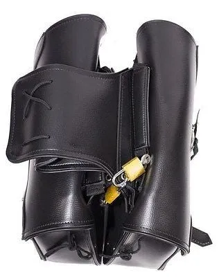 MOTORCYCLE WATERPROOF 2 PC PVC SADDLEBAG WITH CONCHOS WITH QUICK RELEASE