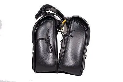 MOTORCYCLE WATERPROOF 2 PC PVC SADDLEBAG WITH CONCHOS WITH QUICK RELEASE