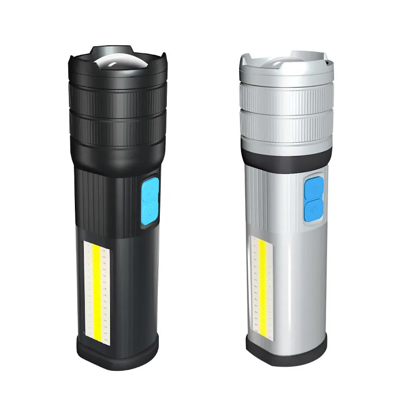 New Ak47 Multifunctional Night Riding Camping Light Rechargeable Cob Multifunctional Bright Flashlight Led Super Bright Outdoor