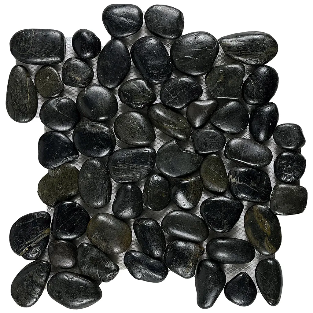 Ocean Stone Black - Pebble Tile