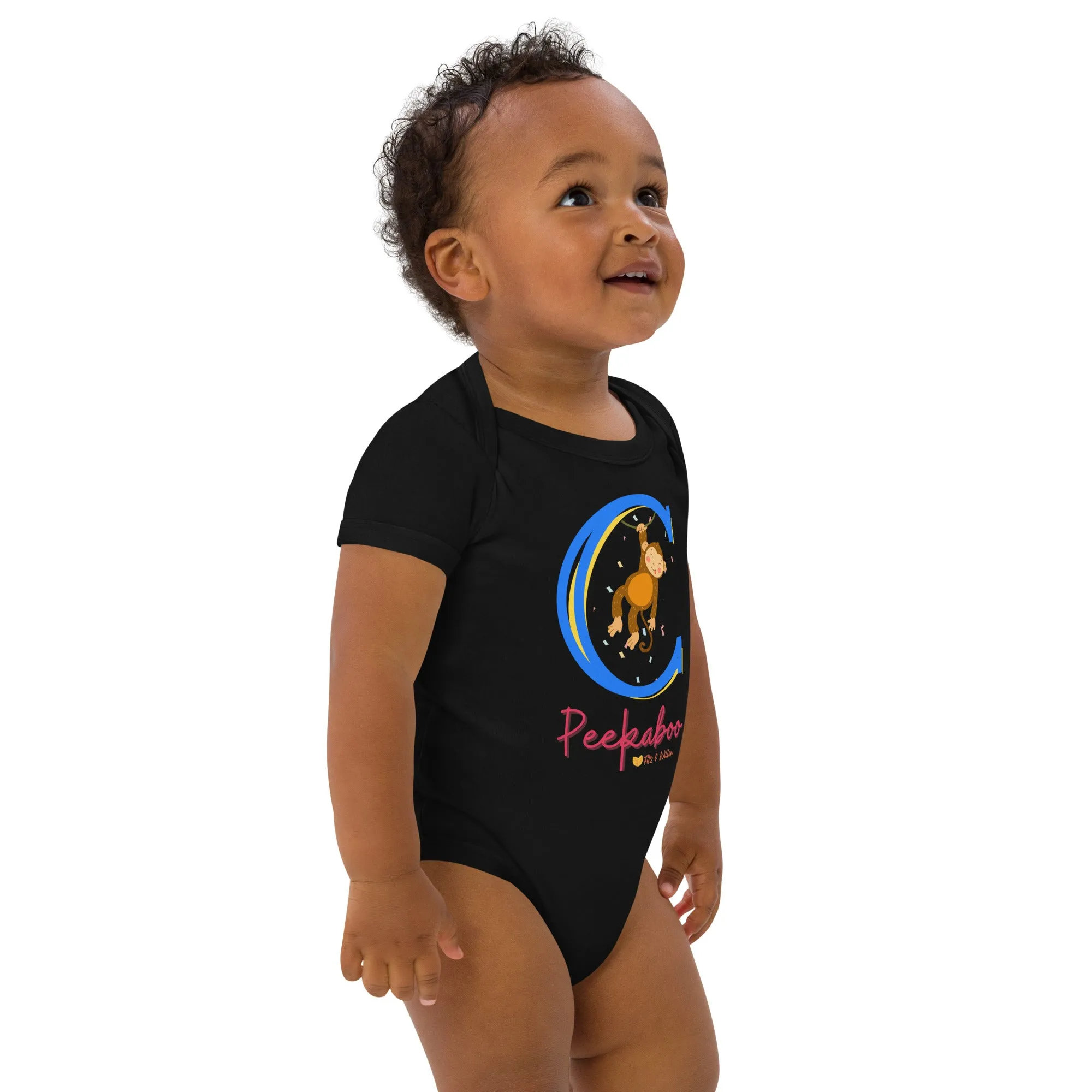 Organic cotton baby bodysuit, Letter C - Fitz & Willow