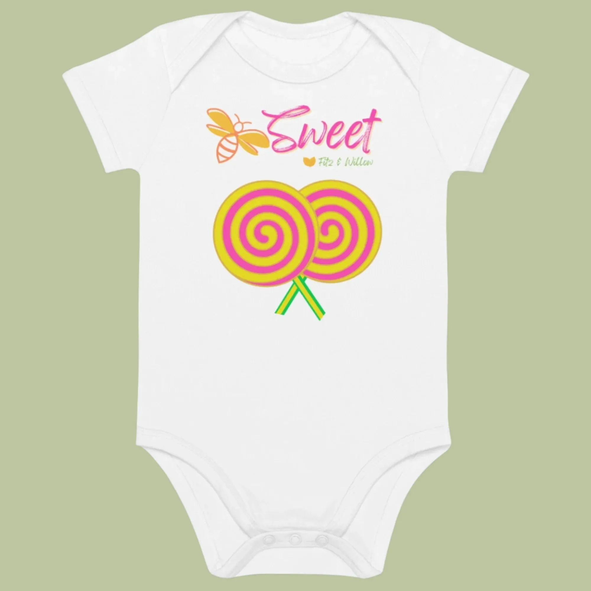 Organic cotton baby onesie, Sweet