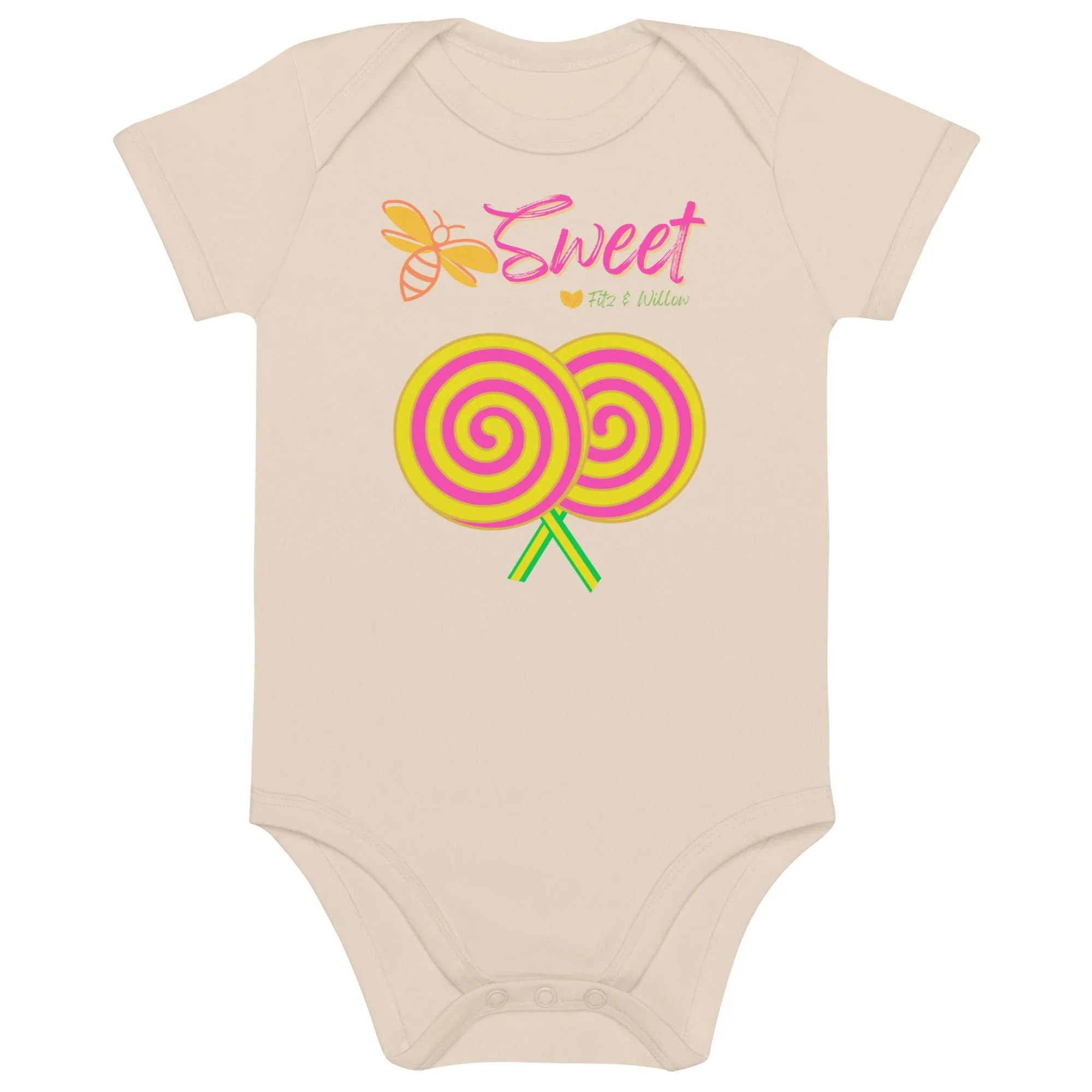 Organic cotton baby onesie, Sweet