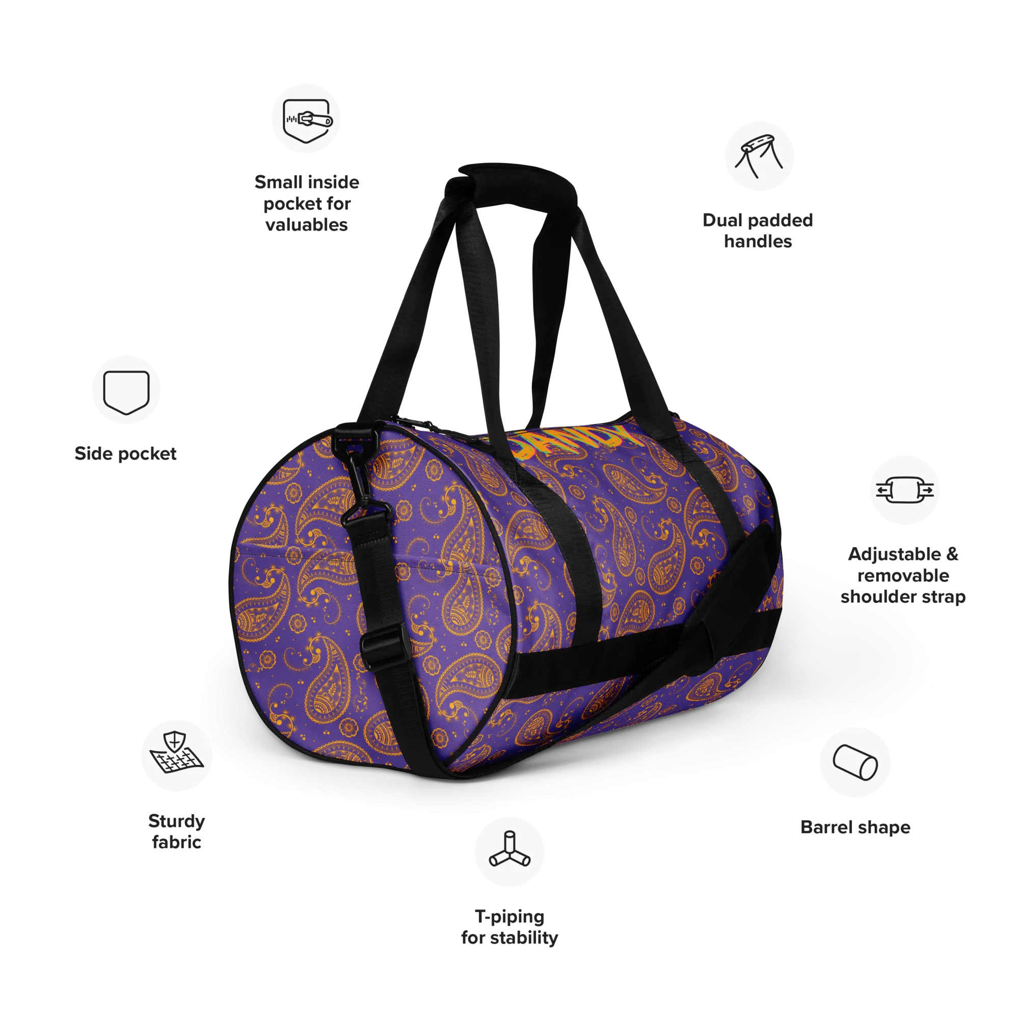 Paisley gym bag