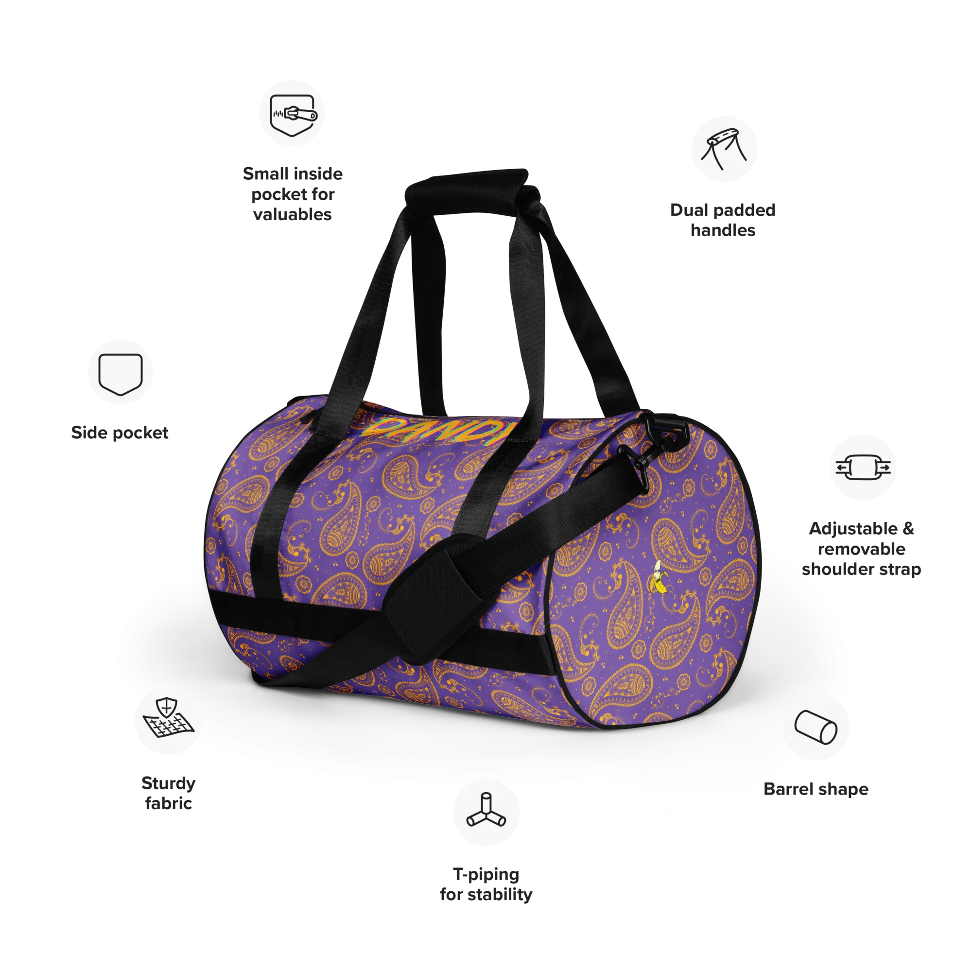 Paisley gym bag