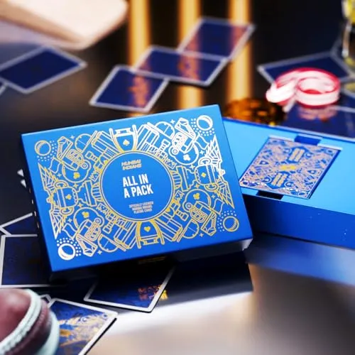 Parksons Cartamundi Private Limited-MH Mumbai Indians - Premium Blue & Gold Poker Playing Cards - Paper