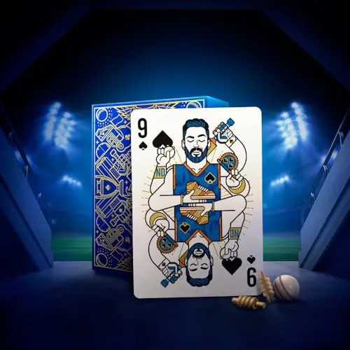 Parksons Cartamundi Private Limited-MH Mumbai Indians - Premium Blue & Gold Poker Playing Cards - Paper