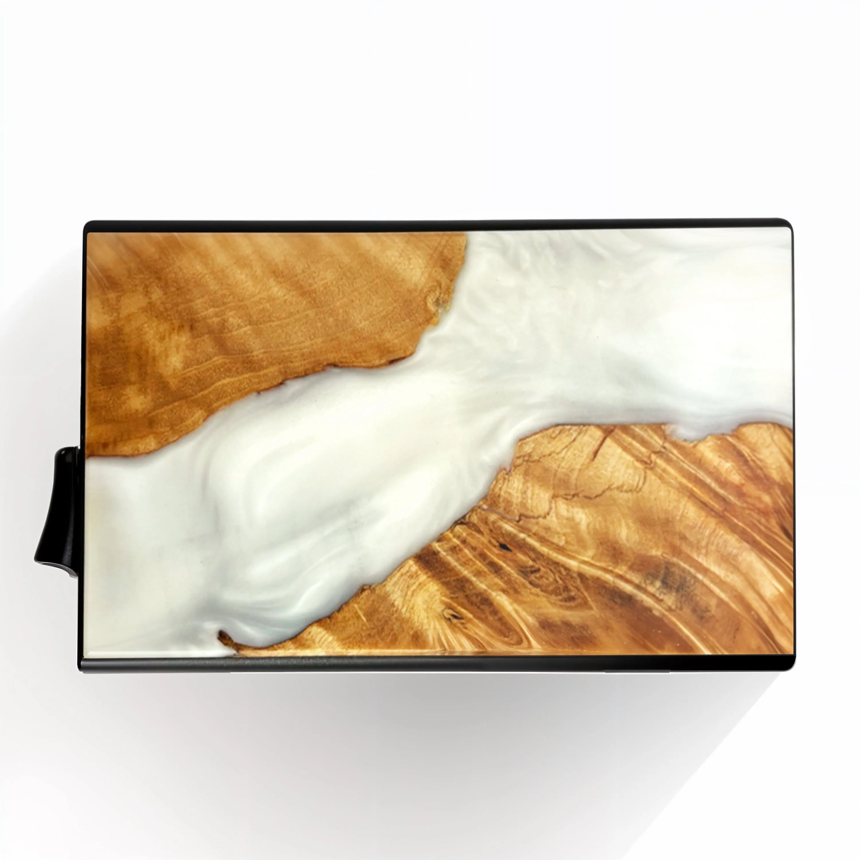 Pearl White - Wood & Resin Smart Wallet (Pop-Up Card Holder)