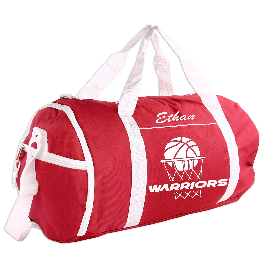 Personalized Sport/Gym Roll Duffel Bag - Basketball (Available in 4 Colors)