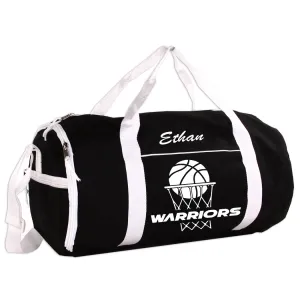 Personalized Sport/Gym Roll Duffel Bag - Basketball (Available in 4 Colors)