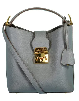 Pewter Murphy Small Leather Bucket Bag