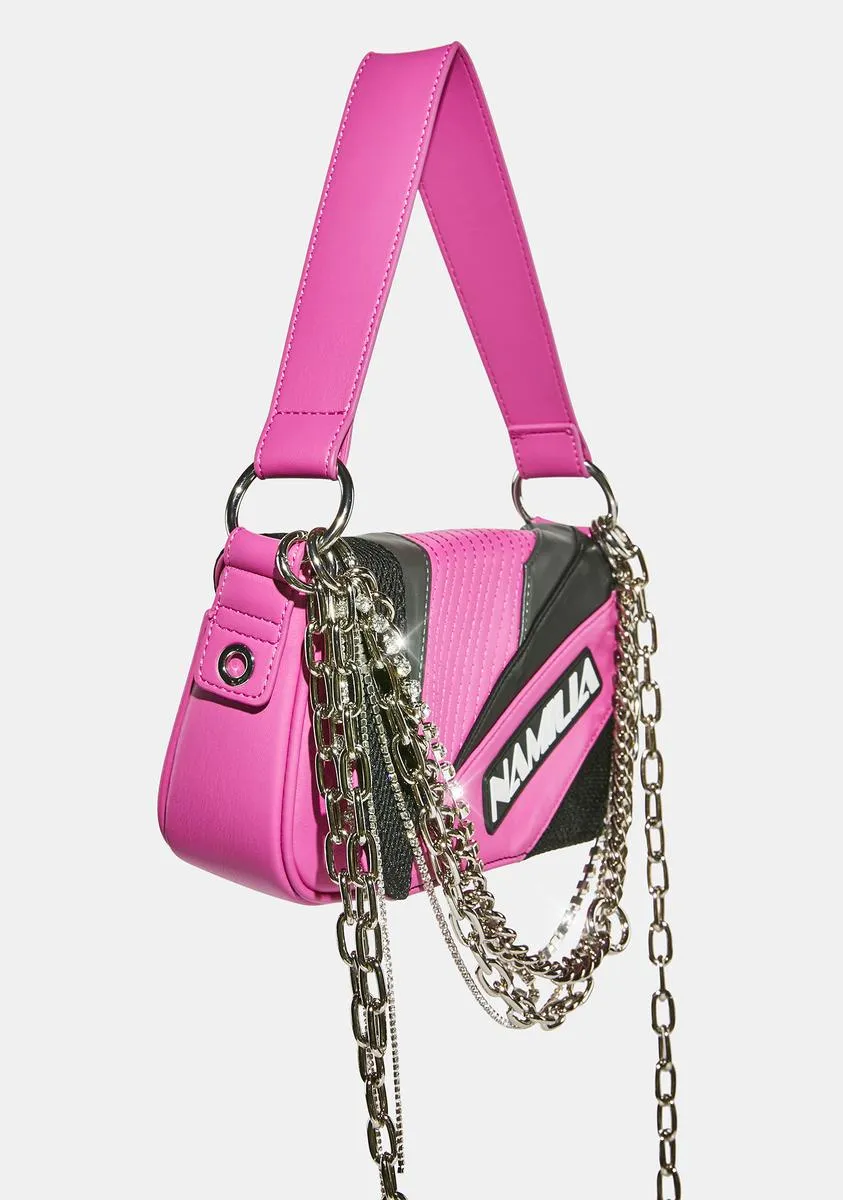 Pink Moto Shoulder Bag