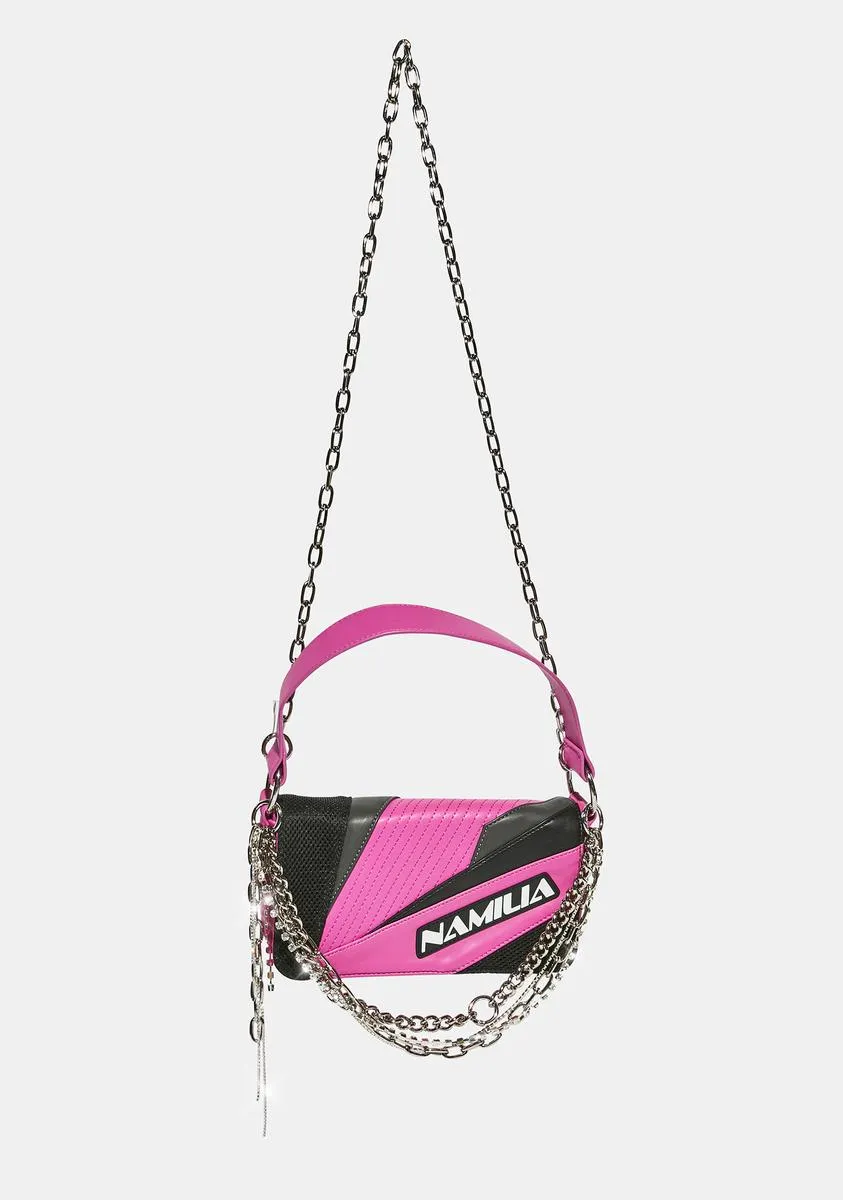 Pink Moto Shoulder Bag