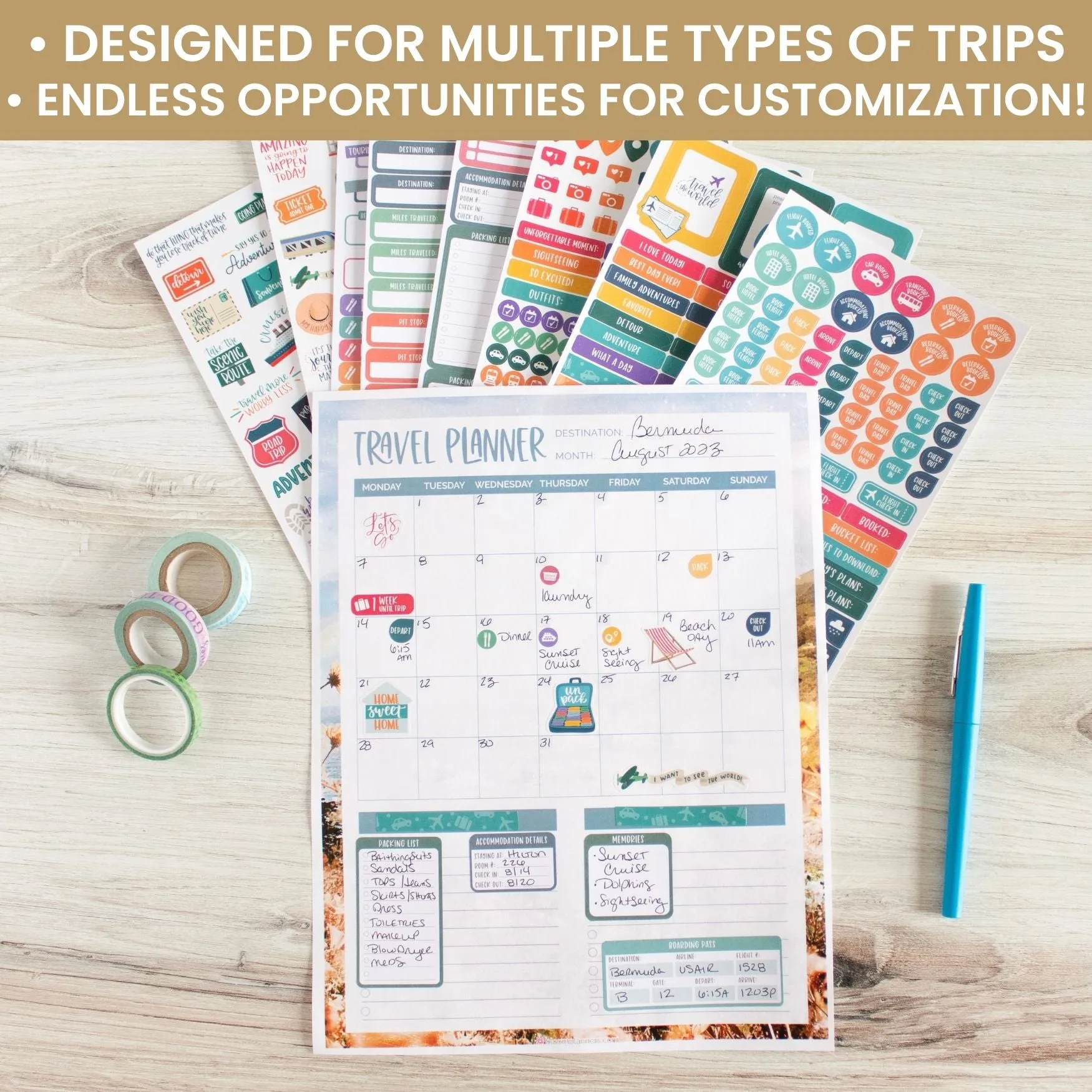 Planner Sticker Pack, Travel