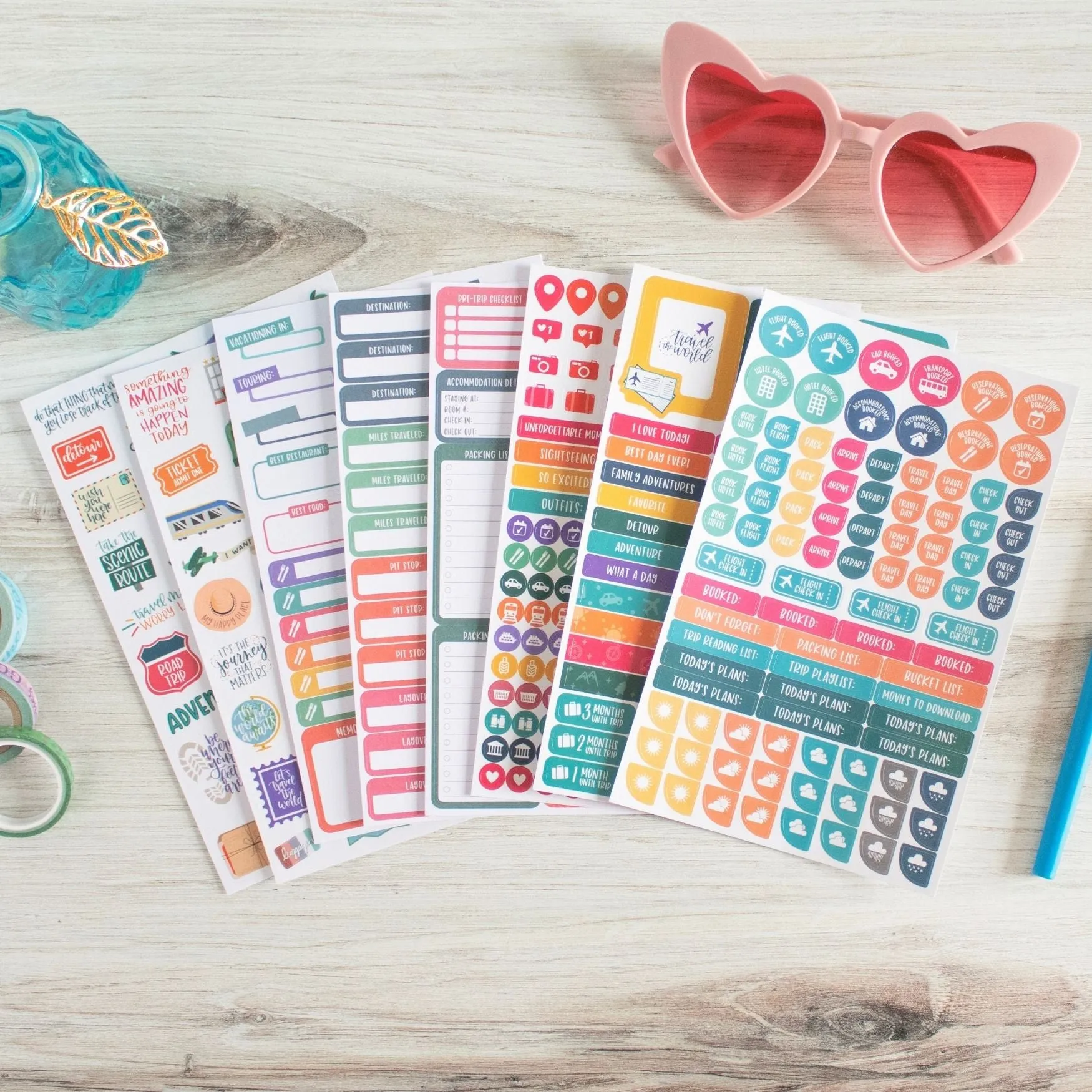 Planner Sticker Pack, Travel