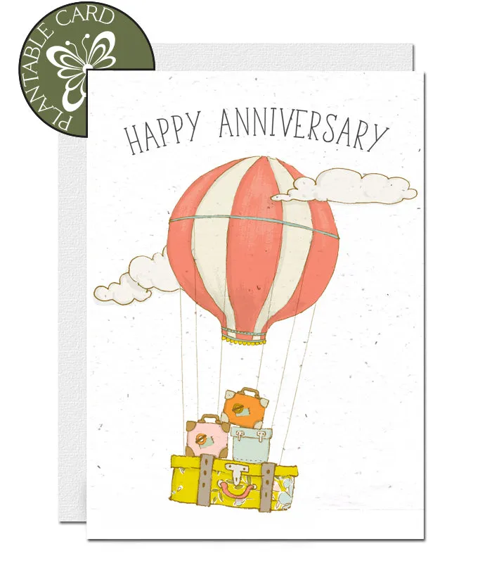 Plantable Anniversary Card - Hot Air Balloon