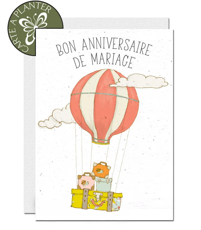 Plantable Anniversary Card - Hot Air Balloon