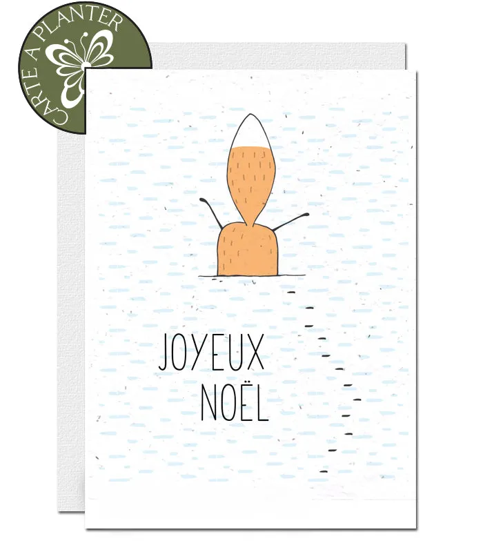 Plantable Christmas Card - Fox in Snow