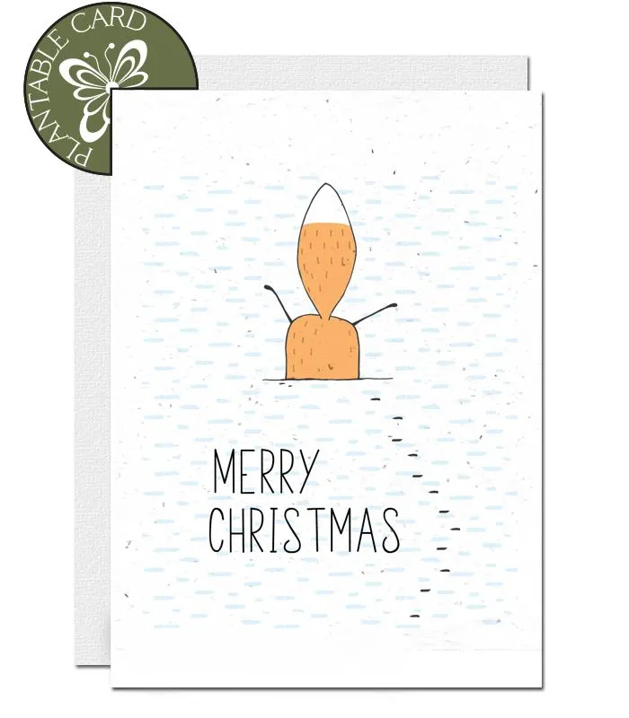 Plantable Christmas Card - Fox in Snow