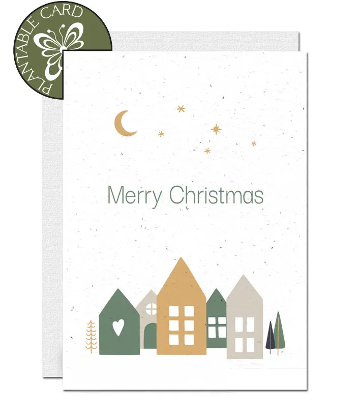 Plantable Christmas Card - Little Scandinavian Village