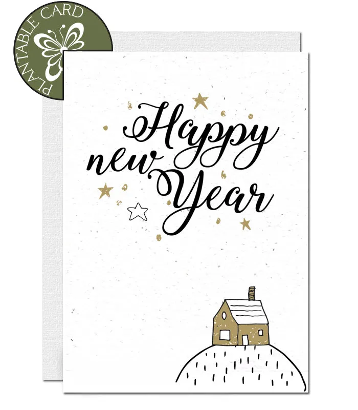 Plantable New Year Card - Best Wishes from Our House