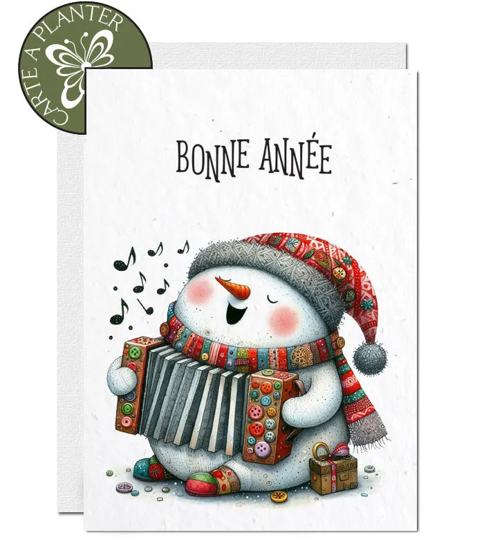 Plantable  New Year Card - The Accordion Player