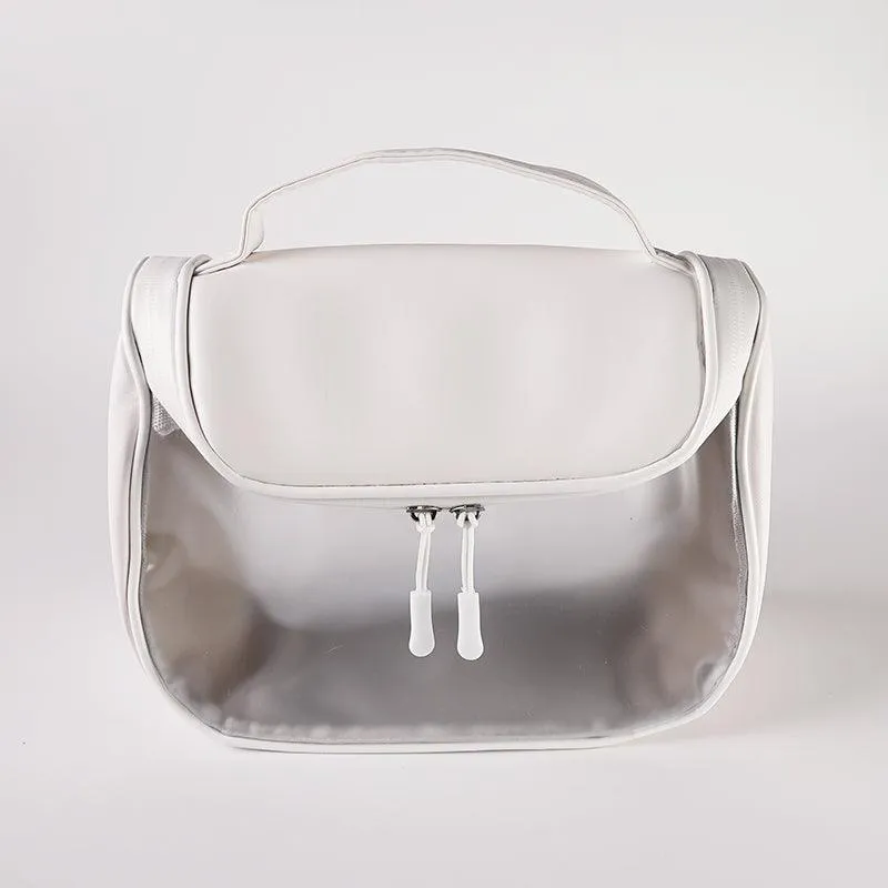 Portable Large-capacity Transparent Waterproof Cosmetic Bag - Double Zipper Model, Makeup Storage and Living Small Items