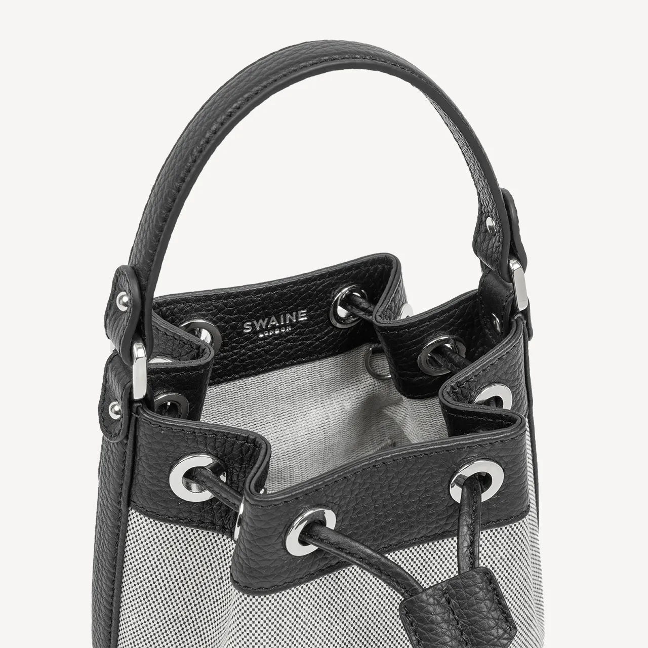 Pouch Bag - Black Pebble & Black Canvas