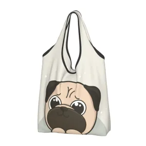 Pug Foldable Eco Bag | Durable & Waterproof Reusable Bag