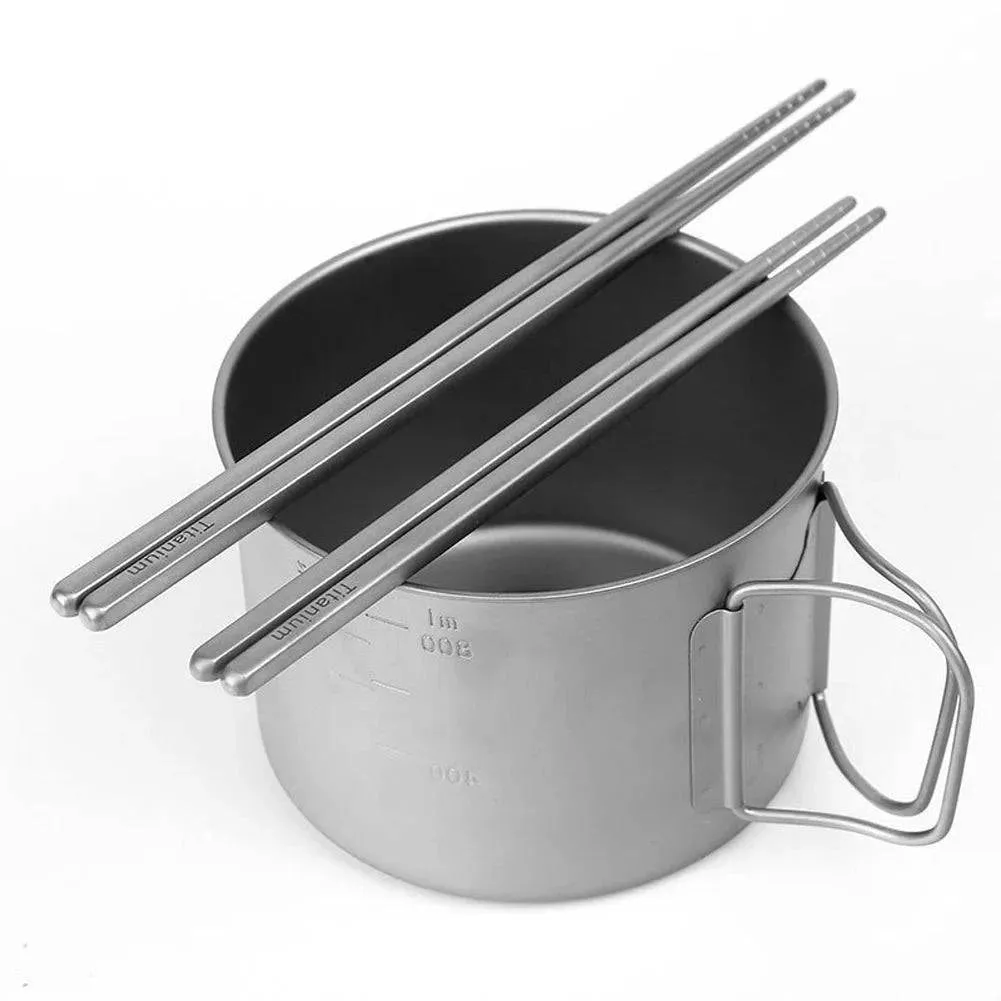 Pure Titanium Chopsticks Hollow Chopsticks Outdoor Tableware Camping Chopsticks Camping Equipment for Hiking