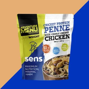 Ready-to-Eat Outdoor Meal with Cricket Protein Penne