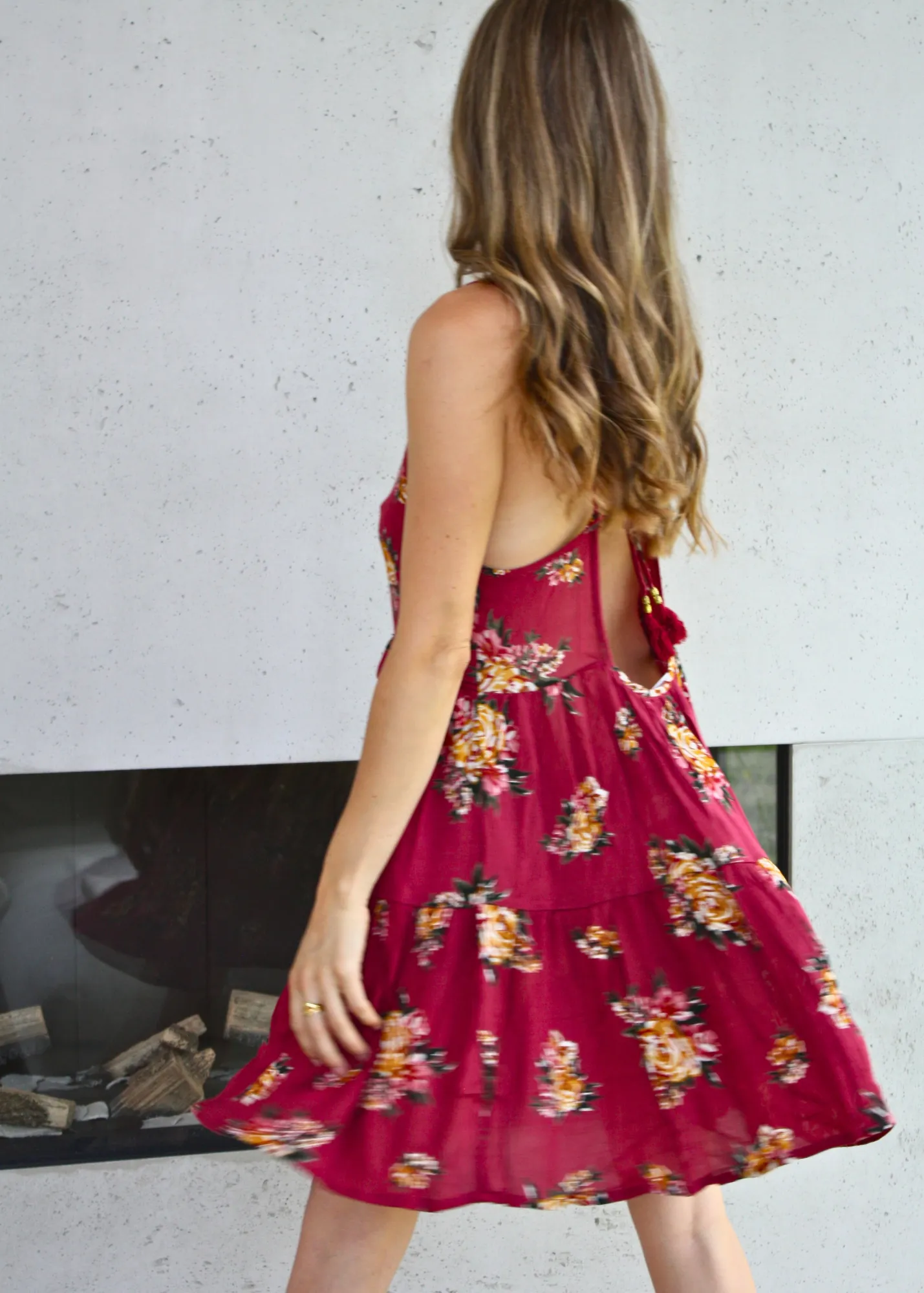 Red Floral Dress