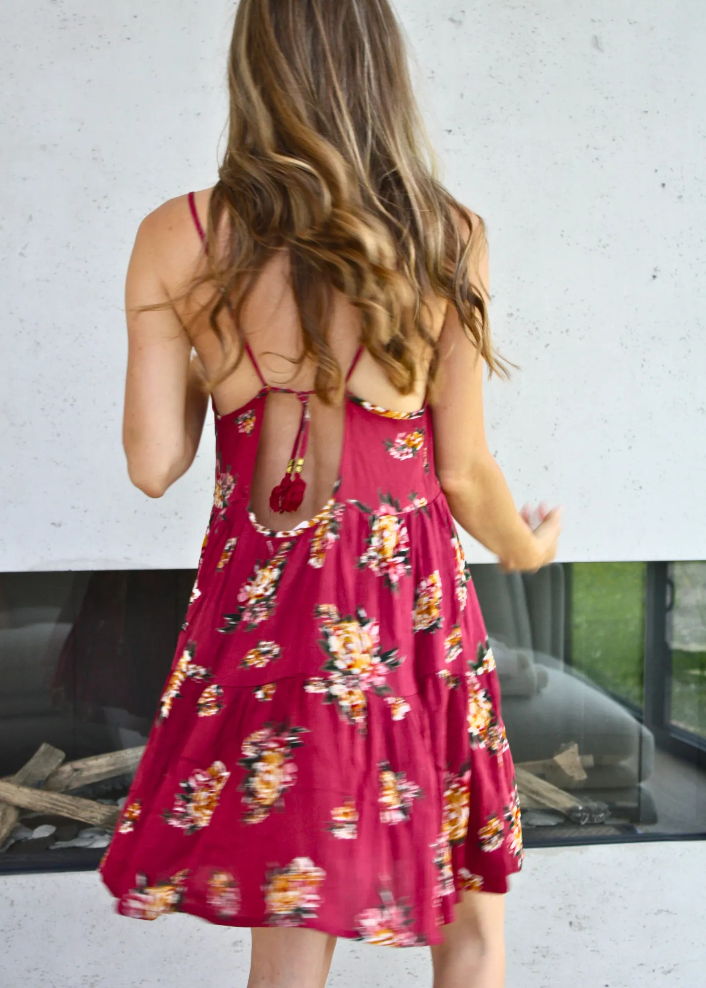 Red Floral Dress