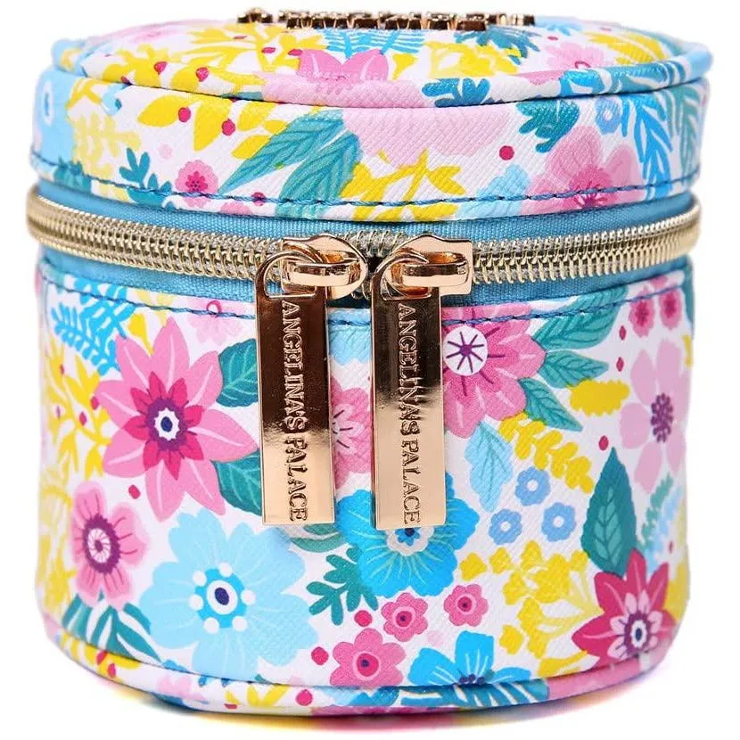 Round Jewelry Case Blossom Blue