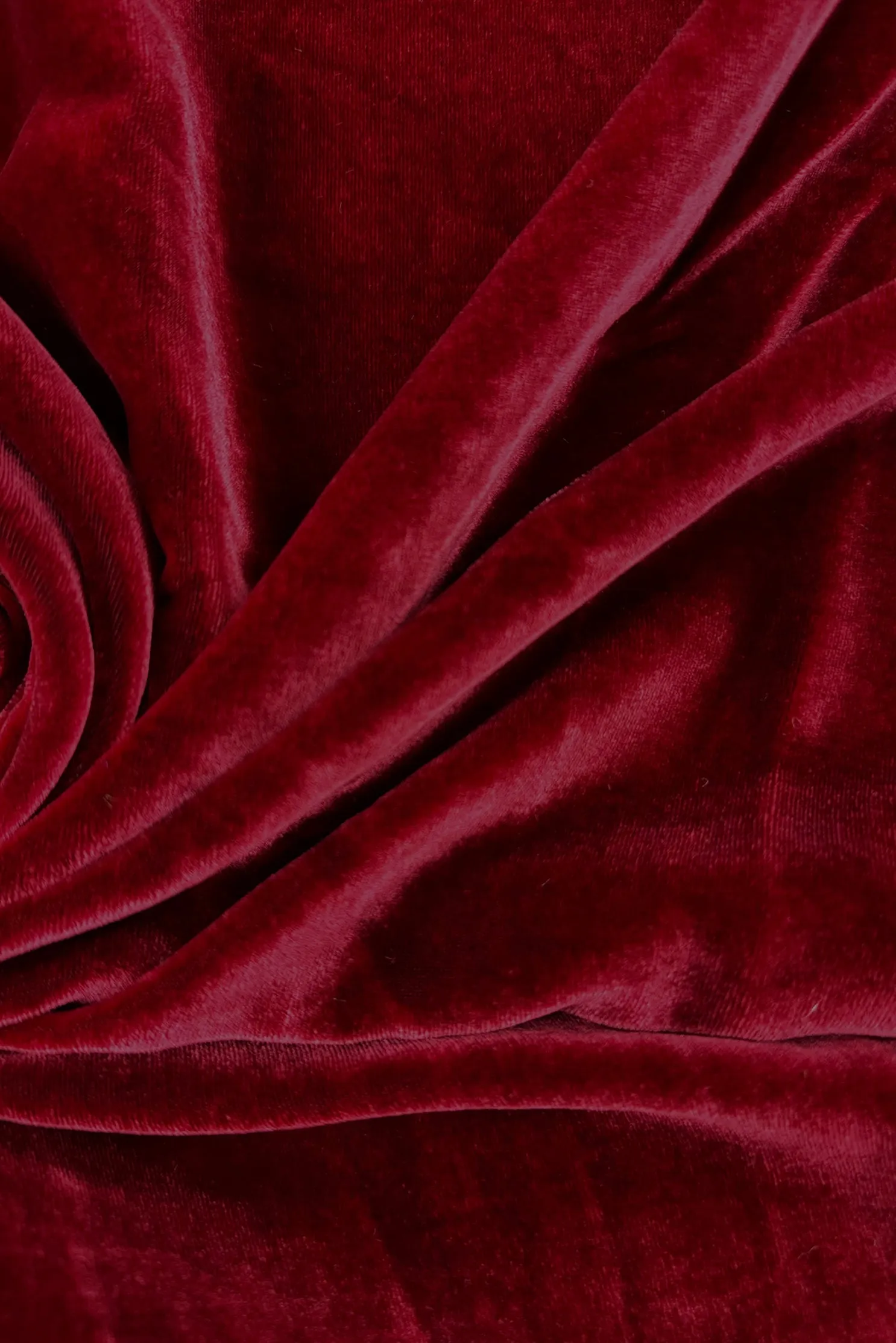 Ruby Red Silk Rayon Velvet Fabric