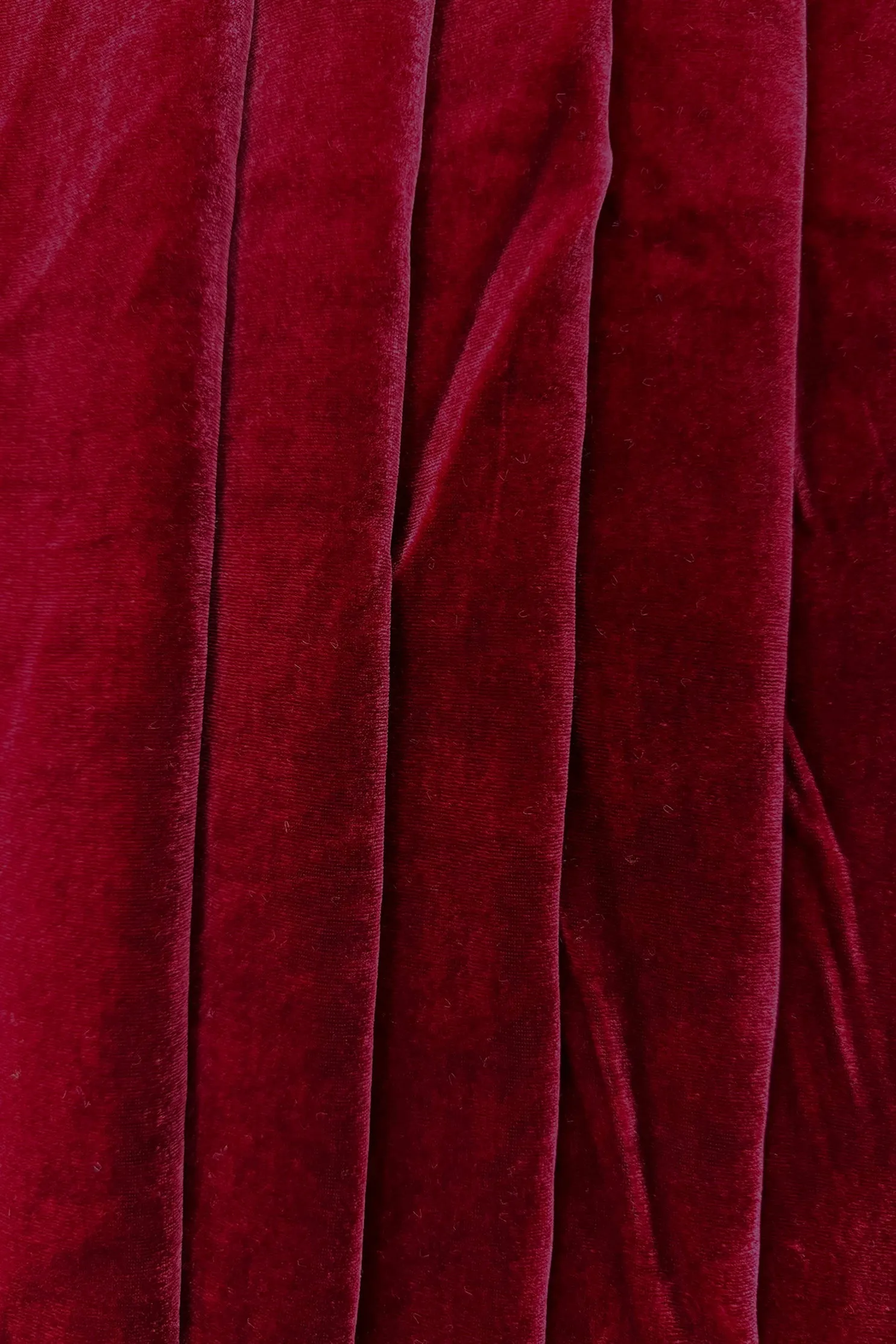 Ruby Red Silk Rayon Velvet Fabric