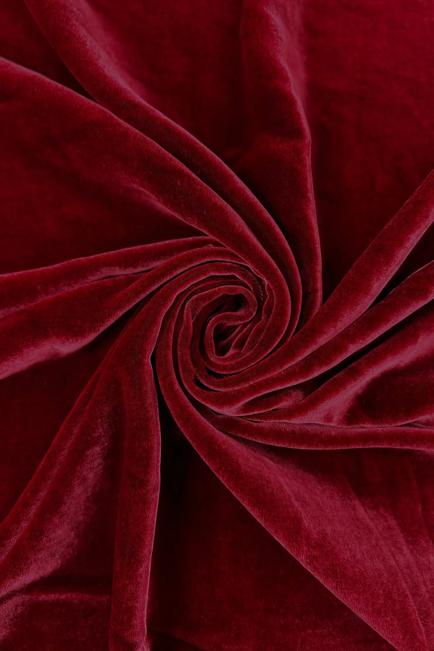 Ruby Red Silk Rayon Velvet Fabric