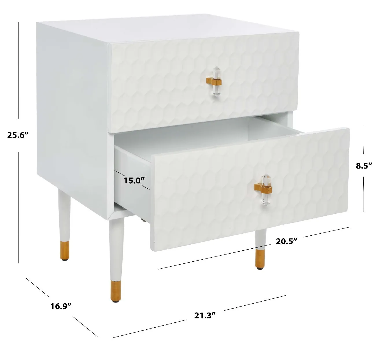 Safavieh Couture Neptune 2 Drawer Side Table, SFV3570